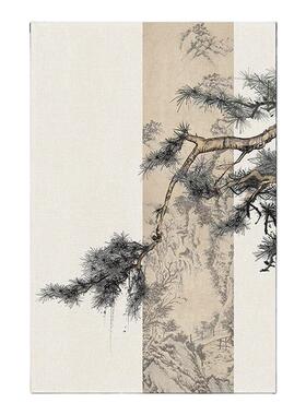 新中式玄关松竹梅迎客松装饰画