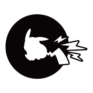 宝可梦逐日皮卡丘汽车贴纸七彩镭射镂空反光摩托电车门后侧窗贴画