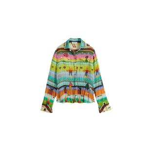 SHORT SENTENCE 设计师 25春夏新品褶皱雪纺印花衬衫SOLSOL买手店