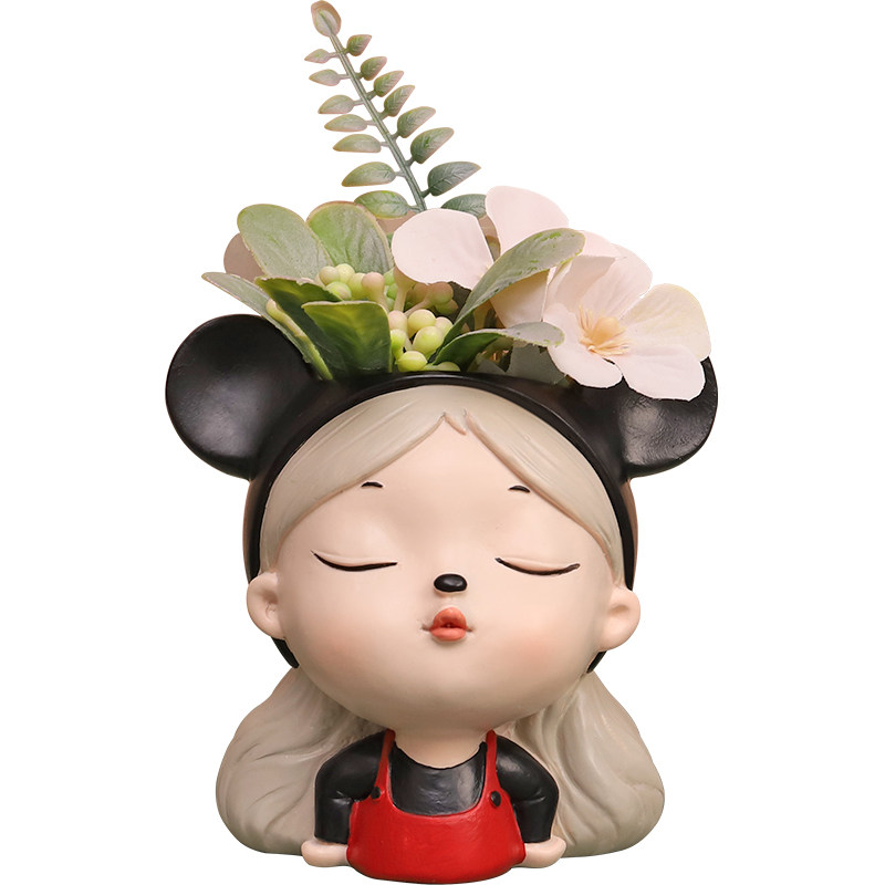 卡通少女轻奢植物小号多肉花盆