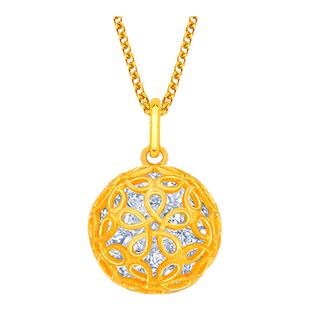 justgold/镇金店justgold镇金店流星愿黄金足金吊坠1527631Y白色