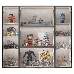 Boring黑洞手办液压展示柜玻璃门乐高模型置物收纳柜雕像矮陈列柜