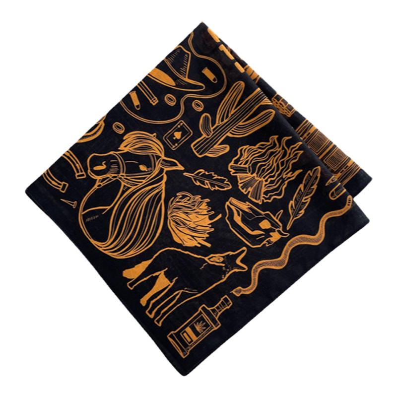 THECOLOR BANDANA美式复古头巾男士机车方巾系脖嘻哈发带丝巾领巾