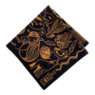 THECOLOR BANDANA美式复古头巾男士机车方巾系脖嘻哈发带丝巾领巾