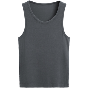 柜139！夏季新款男装舒适弹力简约修身内搭宽圆领无袖T恤4087/453