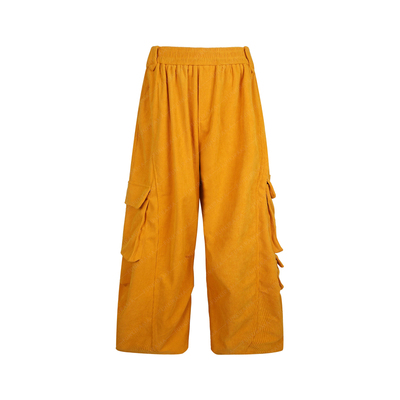 美式复古灯芯绒加厚工装口袋阔腿