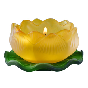 佛具仿琉璃莲花酥油灯座供奉佛前佛堂长明灯贡灯蜡烛底座烛台包邮