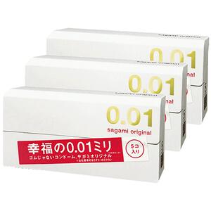 日本sagami幸福相模001超薄避孕套男持久安全套0.01正品旗舰5只*3