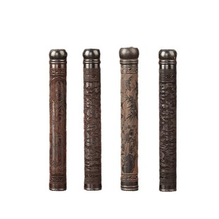黑檀木雕刻香筒带香插随身便携红木沉香线香管香管家用木质储香桶