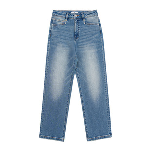 DD「Less is More」经典直筒牛仔裤女微宽松弹力秋冬法棍九分裤