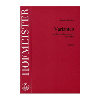 雷施 变奏曲 长笛单簧管和巴松管 德国霍夫曼斯特 原版乐谱书 Reiche Varianten for flute Clarinet in B and bassoon FH2292