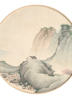 半庭新中式圆形禅意日式风景玄关