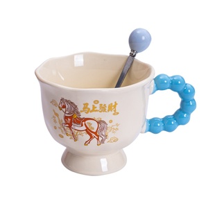 马年创意陶瓷水杯礼盒装喜庆马克杯套装活动小礼品年会定制LOGO