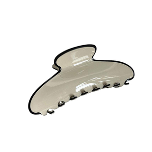 高级感白色醋酸抓夹女2024新款发夹后脑勺气质弧形鲨鱼夹头饰发卡