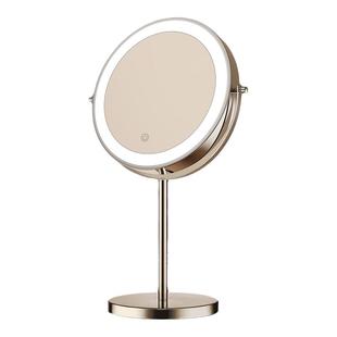 升降可调节化妆镜桌面台式伸缩梳妆镜带灯高清镜充电led美容镜子