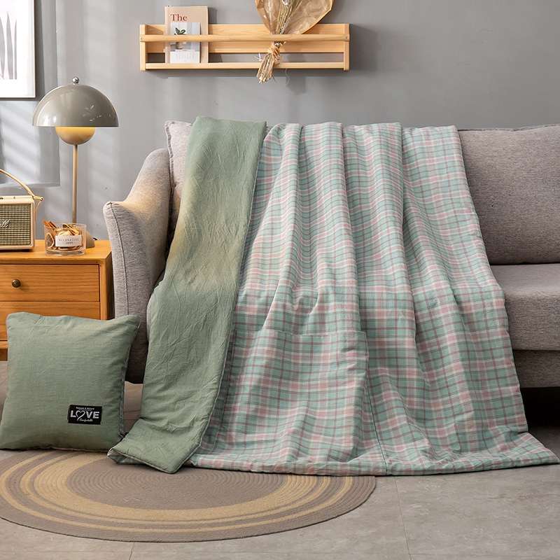 双面纯棉两用口袋抱枕被子可机洗全棉车载靠枕被办公室午休枕头被