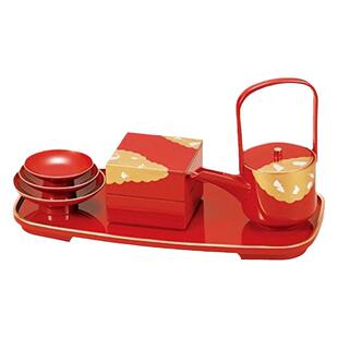 日本制山中漆器光与松描金屠苏酒器树脂漆器分酒器酒壶酒杯套装礼