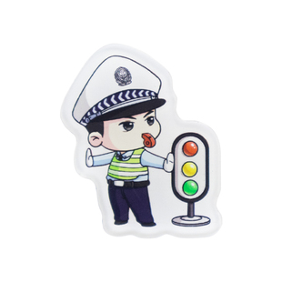 心盾交警冰箱贴交通安全宣传日冰箱装饰品交警宣传讲座活动小礼品