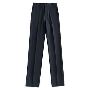 垂感西装布四季款高个子裤子显瘦显腿长免烫高腰加长窄版直筒长裤