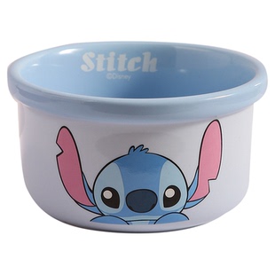 迪士尼史迪仔陶瓷饭碗可爱儿童宝宝吃饭小碗个人专用辅食早餐碗勺
