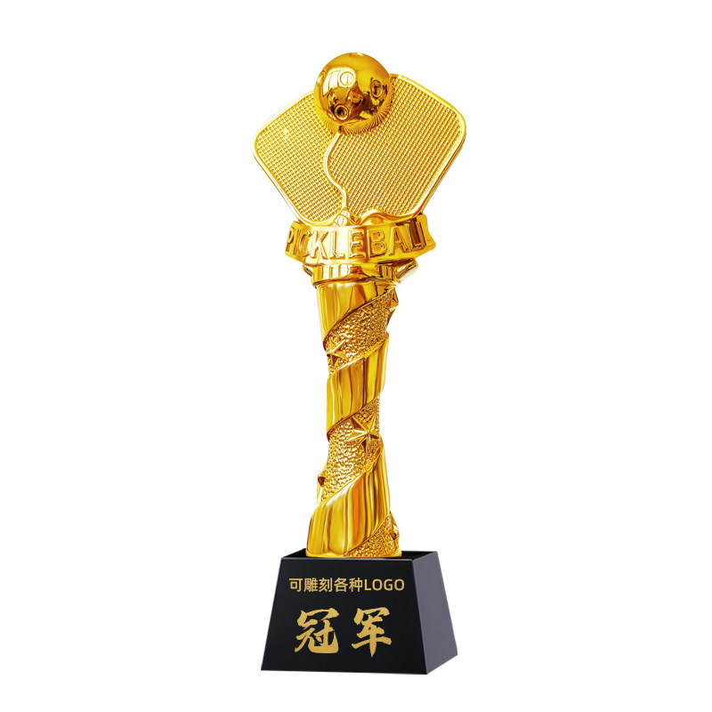 匹克球水晶奖杯定制校园俱乐部运动会比赛颁奖单双打团体冠军奖牌