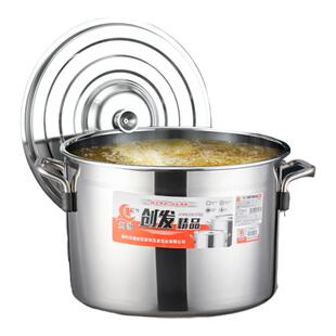 不锈钢桶油炸锅商用摆摊炸串锅油锅大容量圆形烧水桶家用带盖汤锅