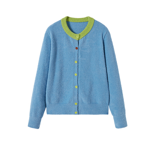 【章若楠同款】AR半边绒开衫t恤女长袖家居服套装秋冬款保暖外套