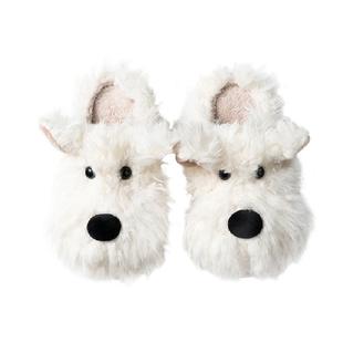 西高地潦草小狗棉拖鞋女秋冬季可爱卡通室内学生宿舍加绒毛毛拖鞋