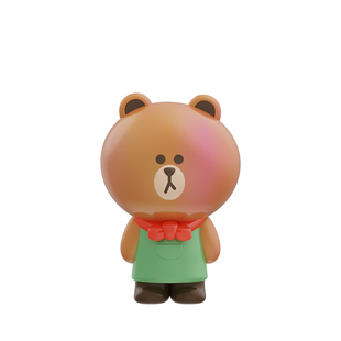 正版布朗熊萌粒盲盒摆件可爱卡通公仔手办潮玩桌面娃娃生日礼物