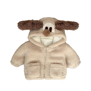 女童冬款可爱棉服套装女宝宝毛绒加厚保暖连帽外套婴幼儿加绒裤子