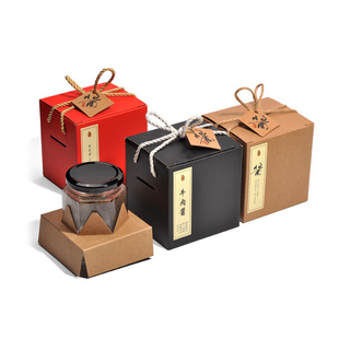 装380ML 280ml500克六角瓶手作牛肉辣椒酱特产礼品包装纸盒手提袋