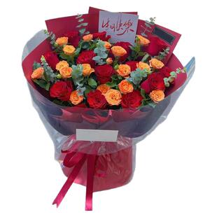 全国鲜花速递同城配送女友生日表白红玫瑰真花束北京深圳上海成都