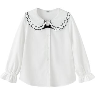 巴拉巴拉女童衬衫儿童长袖2025新款秋装学院风凉感抗菌柔软易打理