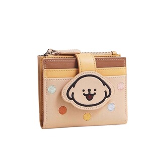 线条小狗大容量钱包卡包一体可爱收纳零钱包女生生日儿童礼物钱夹