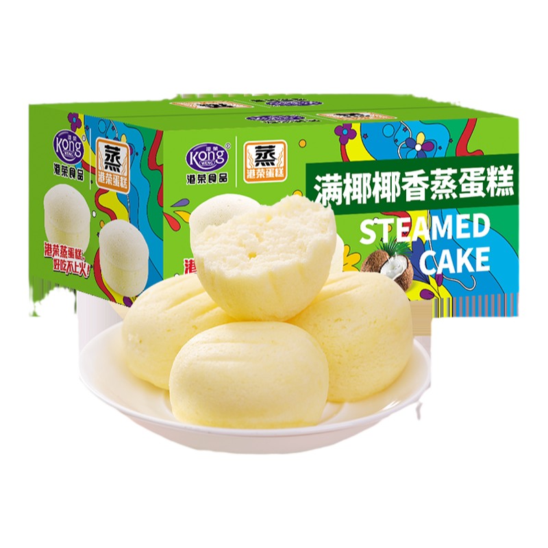 港荣椰香蒸蛋糕小面包早餐食品