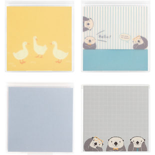 日本KOKUYO国誉意匠便签日系卡通可爱少女标签贴长条自粘便签本小便利贴套盒便携学生用标记手写标贴纸盒装