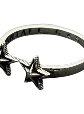 s925纯银克罗伈复古五角星开口戒指男女cody sanderson纳瓦霍指环