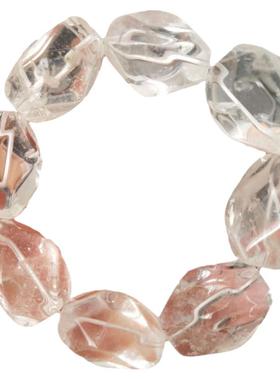 原石大颗粒天然白水晶手链手串