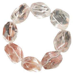 原石大颗粒棉絮冰裂简约天然正能量白水晶手链手串念珠净化磁场