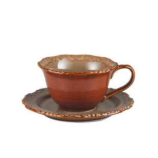 复古咖啡杯陶瓷拉花咖啡杯碟套装欧式咖啡杯中古咖啡杯咖啡杯子