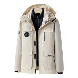 JEEP三合一羽绒冲锋衣外套男冬季可拆卸内胆进藏防风防水登山服女