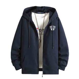 春秋卫衣男开衫加大加肥胖子男款外套连帽衫宽松休闲运动上衣潮流