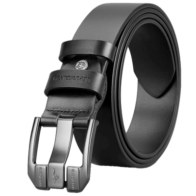七匹狼男士高档头层牛皮针扣皮带