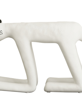 ladylike现代创意白色花脸猫咪摆件样板间客厅软装家居桌面装饰品