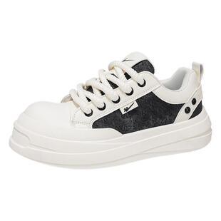 双星男鞋2026新款春季青少年休闲百搭大头鞋厚底增高韩版面包板鞋