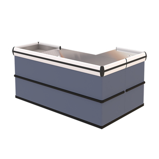 雷奥超市不锈钢收银台大型商超便利店零食水果蔬菜生鲜店转角收款