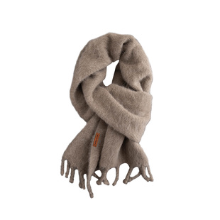 盈妹秋咖奶冻丨狐狸绒高阶围巾百搭手工制品辫子流苏加厚情侣围脖