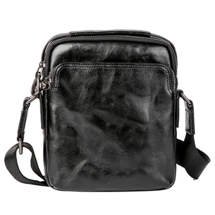 古造男士手抓纹植鞣头层牛皮单肩斜挎包休闲复古小背包商务公文包