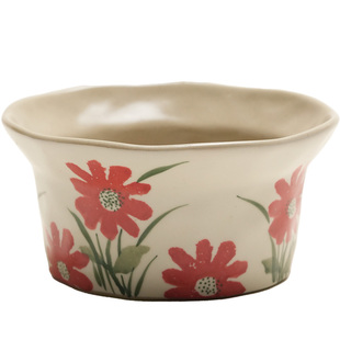 肆月陶瓷碗釉下彩米饭早餐水果沙拉小碗粗陶甜品汤碗家用个人专用