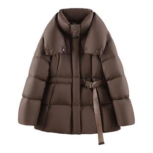 【高定系列】鸭鸭90鹅绒羽绒服女2025新款立领短款时尚泡芙外套